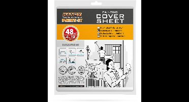 Afdekfolie Schilderen / Verven PE 5 Micron – 4 × 12 m (48 m²) – Transparante Beschermfolie Voor Meubels En Vloeren [11203B]