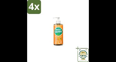 Happy Earth – Handzeep – 100% Natuurlijk Rose Petitgrain – 300 ml - Voordeelverpakking - 4 stuks - Handzeep met bloemige geur - Handzeep met frisse geur