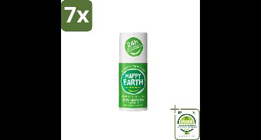 7 x Happy Earth – Deodorant Roll-On – 100% Natuurlijk Cucumber Matcha – 75 ml - Grootverpakking - Deodorant - Fris - Natuurlijk - Huidvriendelijk - Komkommer