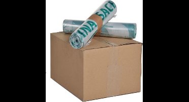 Knapzak 400 liter MDPE 23my bedrukt met perforatie - Doos 12 rollen à 7 stuks