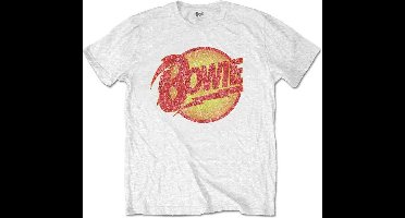 David Bowie - Vintage Diamond Dogs Logo Heren T-shirt - L - Wit