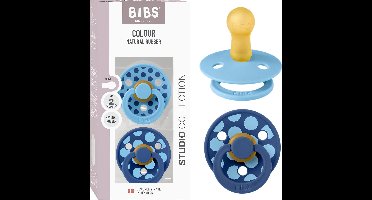 BIBS Colour Fopspeen - 6-18 mnd - 2-pack - Rond - Breeze/Cornflower