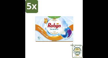 5 x Robijn - Stralend Wit - 3-in-1 Wascapsules - Houdt Langdurig Wit - 40 Wascapsules - Wasstrips - Wit Was - Wascapsules - Was Reiniging - Was Verzorging - Was Geur