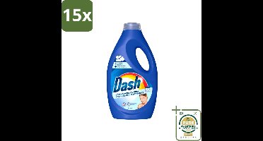 15 x Dash Sensitive - Vloeibaar Wasmiddel - Voor Gevoelige Huid - Witte en Gekleurde Was - 26 Wasbeurten - Wasstrips - Gevoelige Huid - Wasmiddel - Zachte Was - Dermatologisch Getest - ECARF