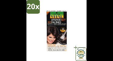 20 x Schwarzkopf Vital - Haarverf - Uitgroeiset - R4 Donkerbruin - 60 ml - Wasstrips - Haarverf - Uitgroeiset - Haarkleur - Donkerbruin - Haarverfening