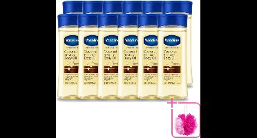 12 x Vaseline – Body Oil – Coconut Restore – 200 ml - Bulkverpakking - Lichaamsolie - Douchemop - Hydraterende olie