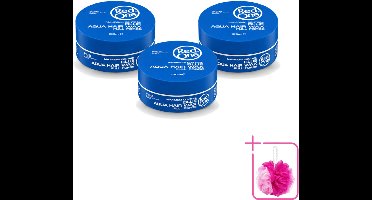 3 x Red One - Haarwax - Blue - Aqua Hair Wax - Voor Sterke Hold & Glanzende Finish - 150 ml - Bulkverpakking - Haarwax - Douchemop - Krachtige houding