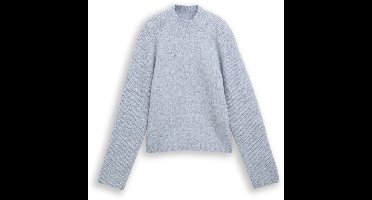 Tom Tailor Denim - Gebreide trui met wol - Maat XL - foggy sky blue melange
