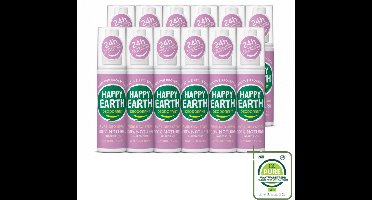 12 x Happy Earth – Deodorant Spray – 100% Natuurlijk Lavender Ylang – 100 ml - Grootverpakking - Vaatwasstrips - Deodorant Spray - Natuurlijke Deodorant - Lavendel En Ylang-ylang - Huidvriendelijk - Vrij Van Aluminium