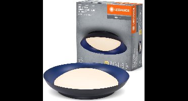 LEDVANCE Orbis Plate LED plafondlamp, zwart-blauw, 35W, 1700lm, 3000K, 430mm, 830 vriendelijk warm wit, dimbaar in 3 niveaus door te trappen, IP20 bescherming, inclusief montageschroeven en pluggen