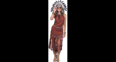 Indianen Jurk Franjes Festival Bruin Dames - Maat 44
