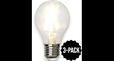 3-Pack | Peerlamp / Standaard bol met helder filament - E27 - 2W - 2700K