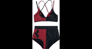 Batman Harley Quinn Stars and Diamonds Dames Bikini Set - rood/zwart - S