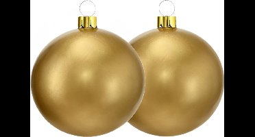 Christmas Decoration mega grote kerstbal - 2x - 45 cm - goud - opblaasbaar