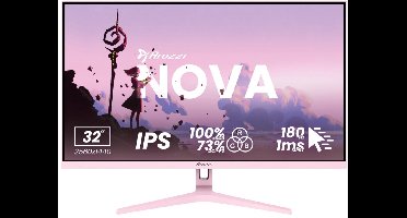 Arozzi Nova 32" Gaming Monitor - QHD IPS - 180Hz - Roze