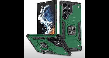 Samsung Galaxy A03 Armor Anti-Shock Telefoonhoes met Ringhouder - Schokbestendige Hoesje met Stijlvolle Bescherming Groen