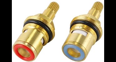 KARZO - (1 voor warm en koud) Keramische kraan, kraanventiel vervangende douchekraan, met ring, kraanafdichting reparatieset, massief messing keramiek