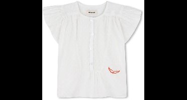 Zadig & Voltaire X60551 Blouse Met Korte Mouwen Wit 6 Years Meisje