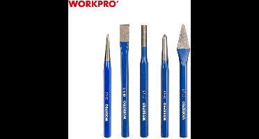 WORKPRO WP201303 – 5-delige Beitel- en Ponsenset (CR-V Staal)