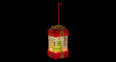 Fééric Lights and Christmas Sneeuwbol met verlichting Dennenboom - Werkt op batterijen - Rood
