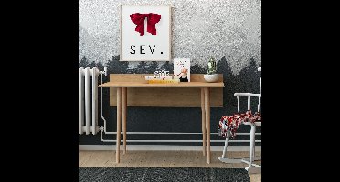 Skye Decor, Bureau, Imma, Gemelamineerde spaanplaat, Eiken, 120 x 61,8 x 74 cm