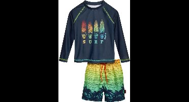 Playshoes Kinder Uv-Schutz Bade-Set Surf 1/1 Arm 461433 Marine-134/140