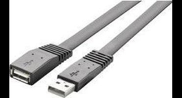 Renkforce USB-kabel USB 2.0 USB-A stekker, USB-A bus 1.00 m Zwart Zeer flexibel RF-4087404