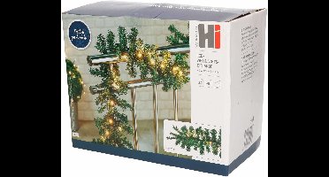 HI Dennen guirlande - groen - met verlichting - 270 x 20 cm - dennenslinger - kerstslinger - versiering