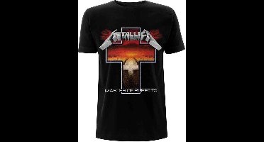 Metallica - Master Of Puppets Cross Heren T-shirt - S - Zwart
