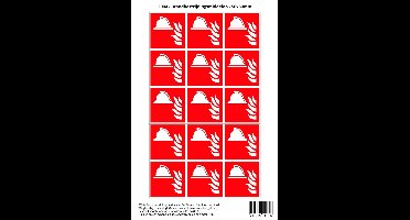 Pictogram sticker F004 - Brandbestrijdingsmiddelen - 50x50mm - 15 stickers op 1 vel
