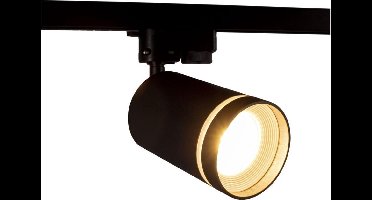 LED 1-fase railspot met GU10 fitting | Witte Ring | Zwart