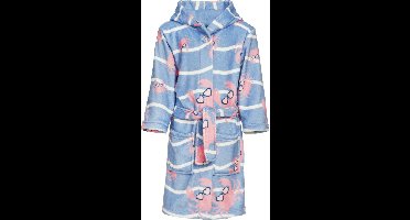 Playshoes - Fleece badjas voor meisjes - Krab - Lichtblauw/roze - maat 158-164cm (13-14 jaar)