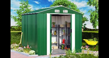 Metalen Tuinhuis - 5m² Fundering Schuifdeuren - 257 x 205 x 177,5 cm