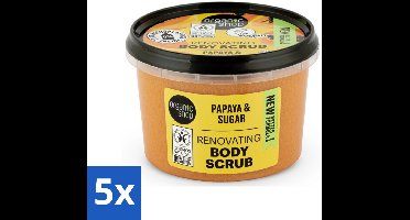 Organic Shop - Body Scrub Papaya - Exfoliërend en Hydraterend - 250 ml - Bulkverpakking - 5 stuks