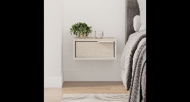 Skye Decor, Nachtkastje, Eco - Sandstone, Pusula, Gemelamineerde spaanplaat, Zandsteen & Pusula, 40 x 30 x 18,8 cm