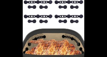 12 Stuks Silicone Klemmen voor Airfryer - Houd Bakpapier Op Zijn Plaats, Voorkom Loslaten, Geschikt voor Airfryers en Bakaccessoires