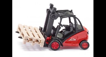SIKU 1722, Linde heftruck, 1:50, metaal/kunststof, rood, beweegbare vork, incl. 2 pallets