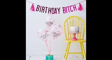 Slinger en Ballonkit - Happy Birthday Bitch Roze - Naughty Party
