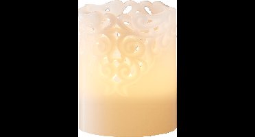 Star Trading LED-kaars Clary vanStar Trading, kaarslicht warm wit met timer, op batterijen werkende kerstversiering voor binnen van witte was, hoogte: 10 cm