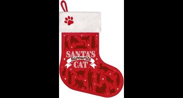 Kerstsok 'Santa's favourite Cat' 37x30 - Kerst cadeausok voor de kat