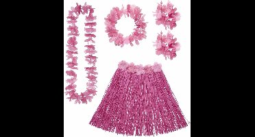 Widmann Hawaii verkleedset - voor dames - roze - carnaval/themafeest