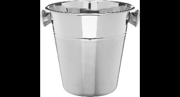 Secret de Gourmet Champagnekoeler/ijsemmer - zilver - 3 liter - metaal - 24 x 21 cm