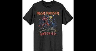 Iron Maiden - Number Of The Beast Run To The Hills Distress Heren T-shirt - XL - Zwart
