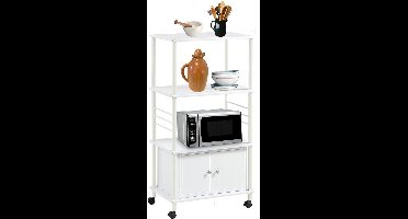 DailySupplies® Keukenkast - Magnetronkast Keuken - Trolley op Wieltjes - Wit
