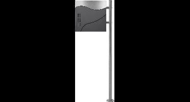 ECD Germany Staande brievenbus met krantenvak, brievenbus met post, brievenbus, brievenbusstandaard zilver 120cm roestvrij staal, brievenbus antraciet/zilver 37 x 36,5cm gepoedercoat roestvrij staal