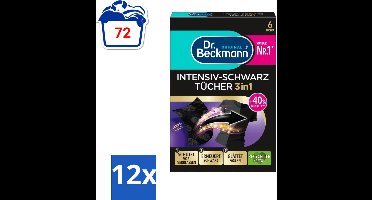 Dr. Beckmann - Kleurverzorging - Intensive Black 2 in 1 - Donkere Was - 6 Doekjes - Voordeelverpakking - 12 stuks