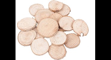 Plakjes Hout Rond, 25st.