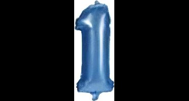 Tom Folieballon Cijfer 1 Junior 35 Cm Blauw