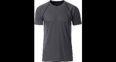James and Nicholson - Heren Sportshirt (Donkergrijs/Zwart)