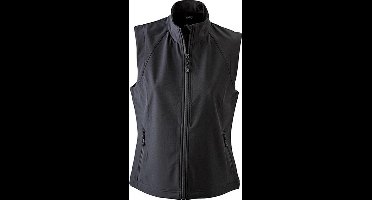 James and Nicholson Dames/dames Softshell Vest (Zwart)